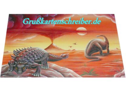 Ankylosaurus Brontosaurus Postkarte Handgeschrieben GK0015 GK 0015 (3)