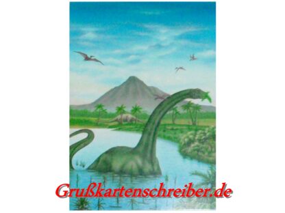 Apatosaurus Postkarte Handgeschrieben GK0014 GK 0014 (3)