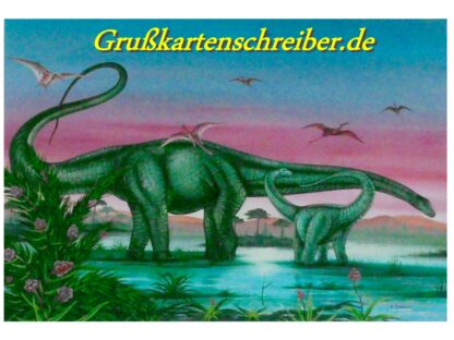 Brontosaurus Postkarte Handgeschrieben GK0013 GK 0013 (2)