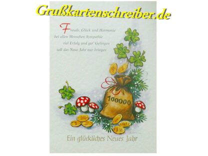 Ein glückliches Neues Jahr, Postkarte Handgeschrieben GK0028 GK 0028 (2)