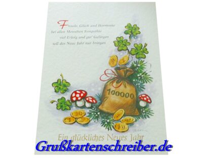 Ein glückliches Neues Jahr, Postkarte Handgeschrieben GK0028 GK 0028 (3)