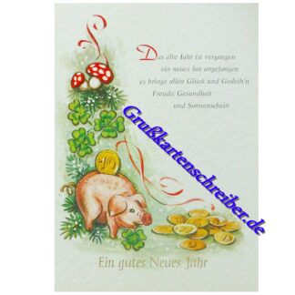 Ein gutes Neues Jahr, Postkarte Handgeschrieben GK0030 GK 0030 (1)