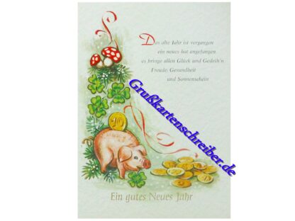 Ein gutes Neues Jahr, Postkarte Handgeschrieben GK0030 GK 0030 (1)