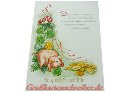 Ein gutes Neues Jahr, Postkarte Handgeschrieben GK0030 GK 0030 (2)