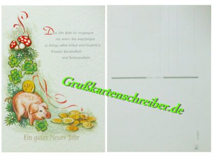 Ein gutes Neues Jahr, Postkarte Handgeschrieben GK0030 GK 0030 (4)