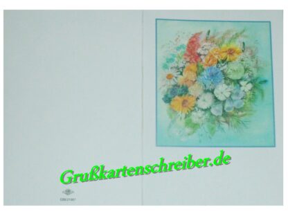 Grußkarte mit Blumenstrauß Motiv Handgeschrieben GK0024 GK 0024 (3)