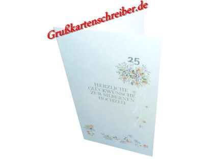 HERZLICHE GLÜCKWÜNSCHE ZUR SILBERNEN HOCHZEIT HANDGESCHRIEBEN GK0020 GK 0020 (2)