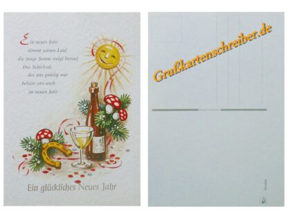 Postkarte Handgeschrieben, Ein glückliches Neues Jahr GK0033 GK 0033 (3)