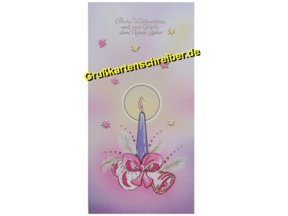 Kerze mit Glocke, Handschriftliche Weihnachtskarte GK0084 GK 0084 (2)