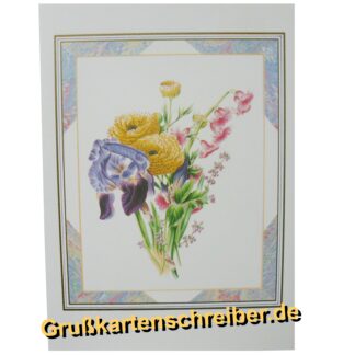 Botschaftskarte mit Blumenmotiv Handgeschriebene Post GK0121 GK 0121 (2)