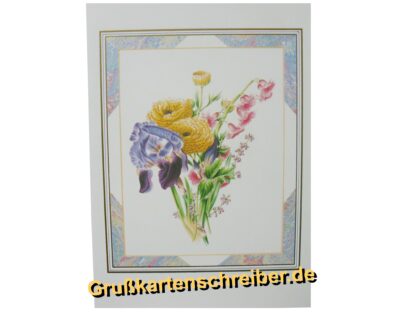 Botschaftskarte mit Blumenmotiv Handgeschriebene Post GK0121 GK 0121 (2)