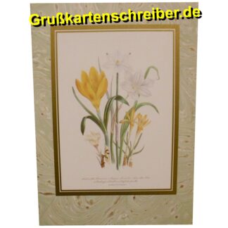 Handgeschriebene Botschaftskarte mit Blumenmotiv GK0122 GK 0122 (2)