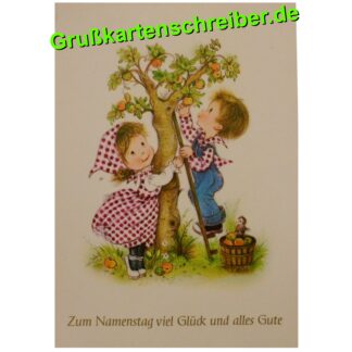 Zum Namenstag viel Glück... Postkarte handgeschrieben Grußkartenschreiber.de GK0151 GK 0151 (2)