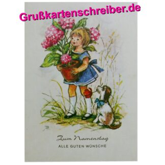 Von Hand geschriebene Namenstags-Postkarte Grußkartenschreiber.de GK0163 GK 0163 (2)